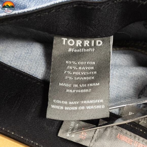 Torrid Bombshell Skinny Jeans Blue Cotton Blend Button Fly Women's Plus Size 14R - Picture 12 of 13